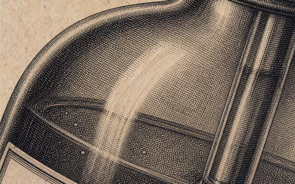 Cropped engraved apothecary bottle and label detail for Bare Naturals.