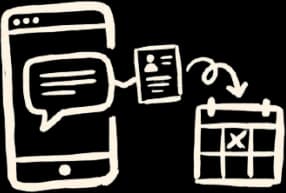 Lead capture flow that routes website chat and DM inquiries into a booked appointment on the calendar